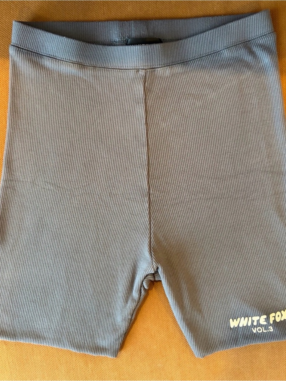 White Fox Boutique Gray Ribbed Athletic Bike Shorts